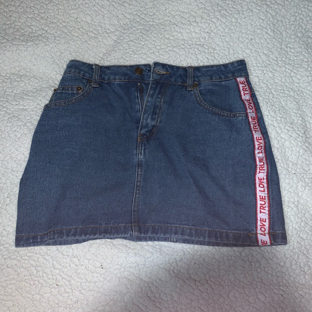 Forever 21 "TRUE LOVE" Denim Skirt